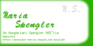 maria spengler business card